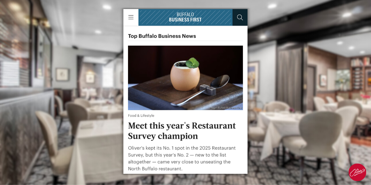 Oliver’s Named Number 1 Restaurant in Buffalo by Business First Readers